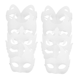 BIUDECO 10pcs Women Party Mask Blank Hand Painted Paper Masks for Diy Unpainted Masquerade Masks Set