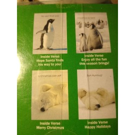 20 Christmas cards with envelopes polar bear  and penguins 4 Design  boxed new