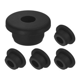 M METERXITY 5-Pack 7/8 Inch Drill Hole, 7/16 Inch ID Silicone Rubber Grommets for Wiring, Wire Cable, Hole Plugs, Automotive, Firewall, Desk, Water Pipe, Hydroponic [Black]