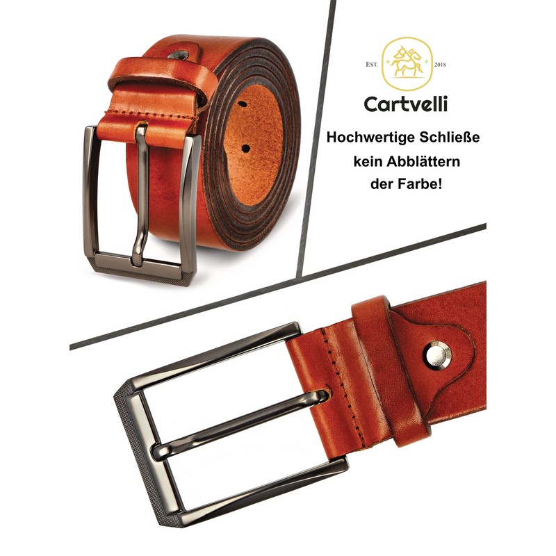 Cartvelli Premium Men's Leather Belt Made in Germany with Gift