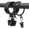ASelected 50 Pack 38mm Curtain Hanging Rings Metal Black Curtain