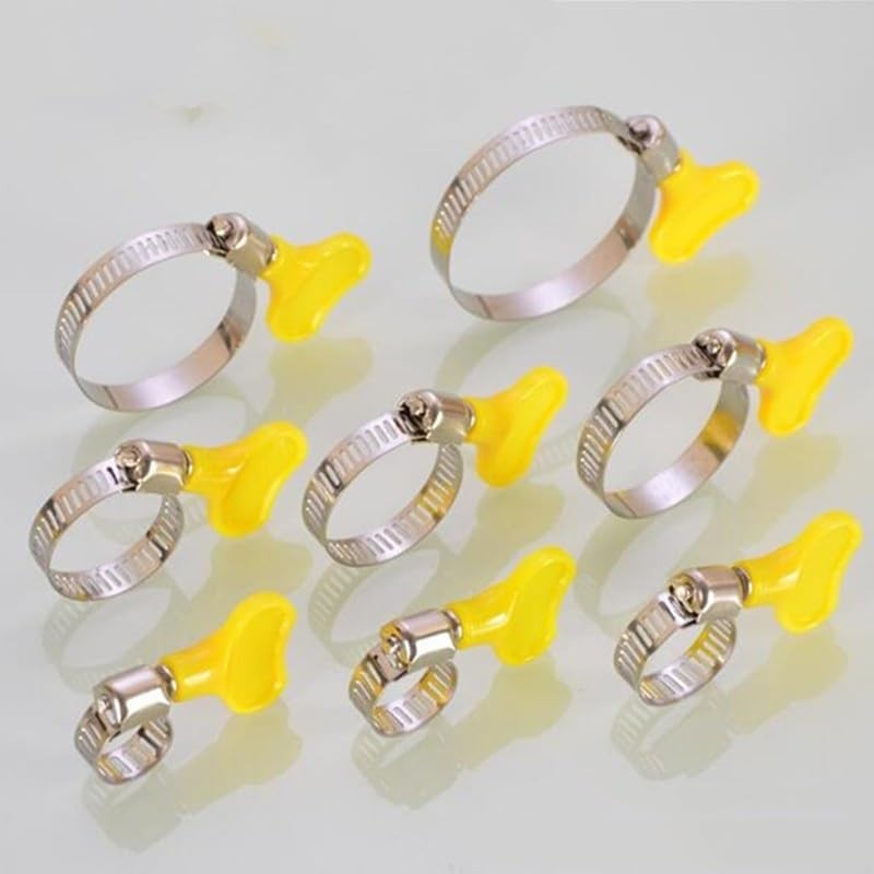 8 Sizes Adjustable Hose Clips Stainless Steel Hose Clamps Clip