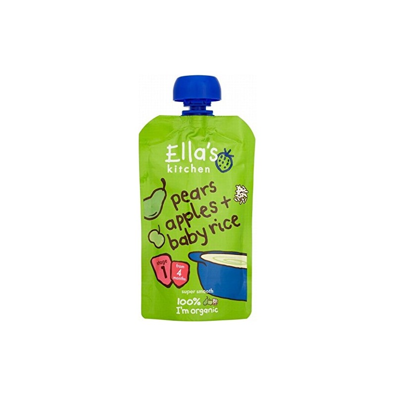 Ella's Kitchen Organic Pears, Apples & Baby Rice 4mth+ (120g)