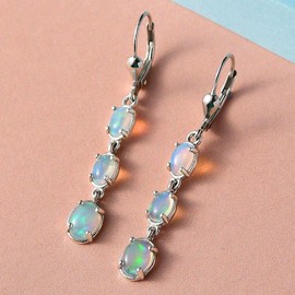 Shop LC Opal Earrings for Women 925 Sterling Silver Long Drop Dangle Earrings for Women Gemstone Opal Jewelry Christmas Gifts for Women