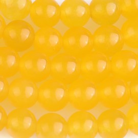 Sweet & Happy Girl's Store 4 mm Round Gemstone Yellow Jade Beads Strand 15 Inch Jewellery Making Beads
