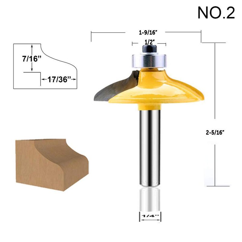LEATBUY 1/4-Inch Shank Door&Drawer Front Edging Router Bit Set 4