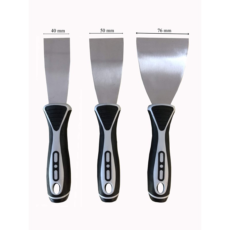 Spatula Set - 3 Flexible and Rustproof Stainless Steel Blades