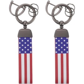 Unomor Llavero Diseño DIY Simple Bandera Americana de Aleación de Zinc Mayoreo 2 Piezas Multifuncionales para Mochilas y Bolsos, Adecuado para Celebraciones del Día Independencia