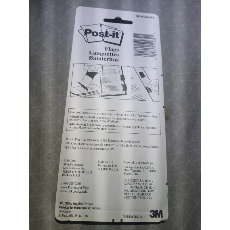 Post-it 240 Post It Flags W/ 12 File Folder Tabs