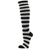 COUVER Women Thin Striped Cotton Tube Socks Long Stretch Soft