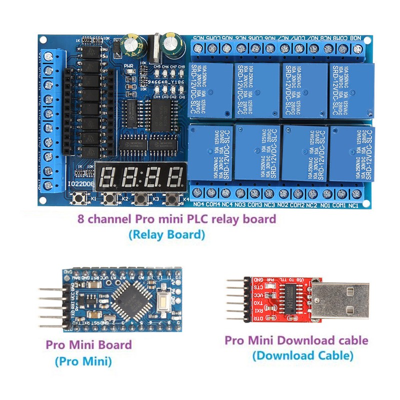 DC 12V 8 Channel Pro Mini PLC Relay Shield Module