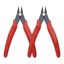 XINMEIWEN 2 x flush cutter, precision electronic wire cutter, mini cutting pliers for ultra-fine cutting needs (red)