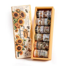 Washi Tape Set 20 Rolls - Vintage Bee Floral Butterfly Botanical Washi Tape Kit, Cute Retro Decorative Tapes for Scrapbooking Supplies,Junk Journal, Bullet Journaling, DIY Art Crafts, Gift Wrapping