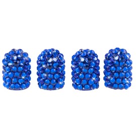 Fashion Handicraft Universal Royal Blue Crystal Tire Caps,Exclusive Bling Tire Valve,Waterproof Rhinestone Stem Caps for Car,SUV,Truck,Motor(4PCS Royal Blue)