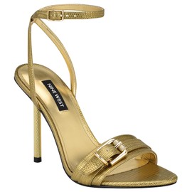 Nine West Women's Rommie3 Heeled Sandal, Bronze 750, 5