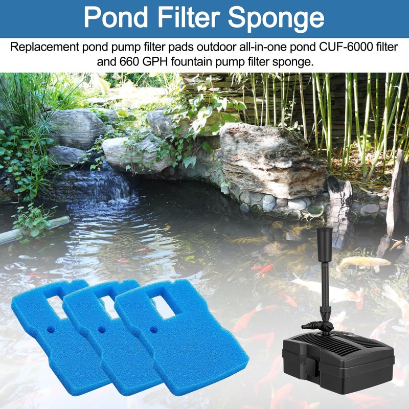 BZTT Pond Pump Filter Sponge 660 GPH Fish Pond Filter