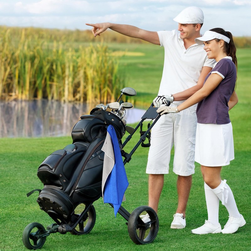 [3 Pack]Microfiber Golf Towels (40x40cm) with Carabiner Clip & Hook,