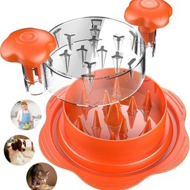 TTZZ Large Chicken Breast Shredder: Twist Design with Brush & Fork, Visible Meat Shredding Machine, Anti-Slip & Ergonomic, BPA-Free, Ideal for Pork, Beef & Chicken - Colour: Chicken separator orange