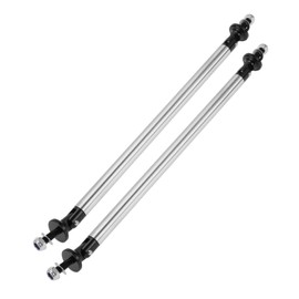 Partuto 2pcs 200mm/7.87in Car Splitter Support Rods Adjustable Front Rear Bumper Lip Splitter Strut Rod Tie Support Bars Aluminum Alloy Silver Tone