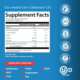 Colostrum-LD Sovereign Laboratories Colostrum-LD Liposomal Delivery - Colostrum Powder - Gluten-Free, Lactose-Reduced - 90 Servings 16oz Plain