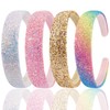 FloralGrace Pack of 4 Glitter Headbands for Girls, Sparkling Sequin