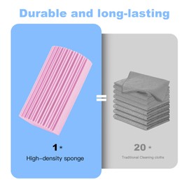 YFUIF 2-Pack Damp Clean Duster Sponge, Magic Sponge Eraser Baseboard Cleaner Tool, Dusters for Cleaning Blinds, Glass, Vents, Railings, Mirrors,Window Track Grooves and Faucets