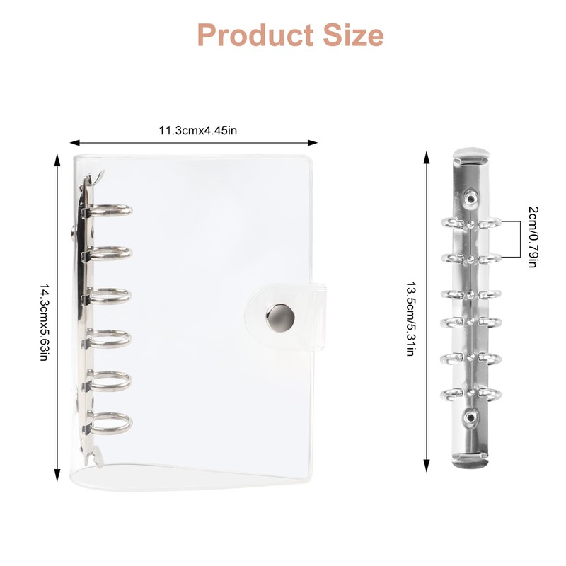 TECDW A7 Size Seal Notebook, PVC Clear Material Metal Ring
