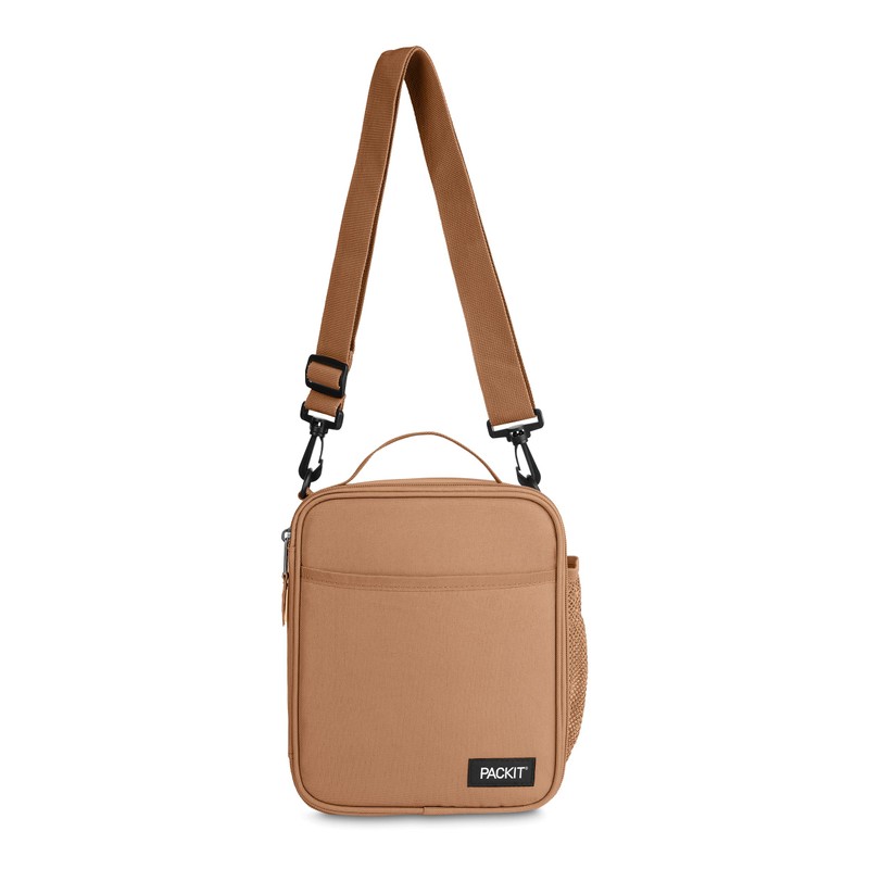 PackIt® Freezable Crossbody Lunch Box, Almond, Built with ECOFREEZE® Technology,