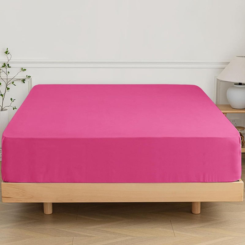 SSW HOMES Fitted Sheet Extra Deep 40cm, Brushed Microfiber Breathable