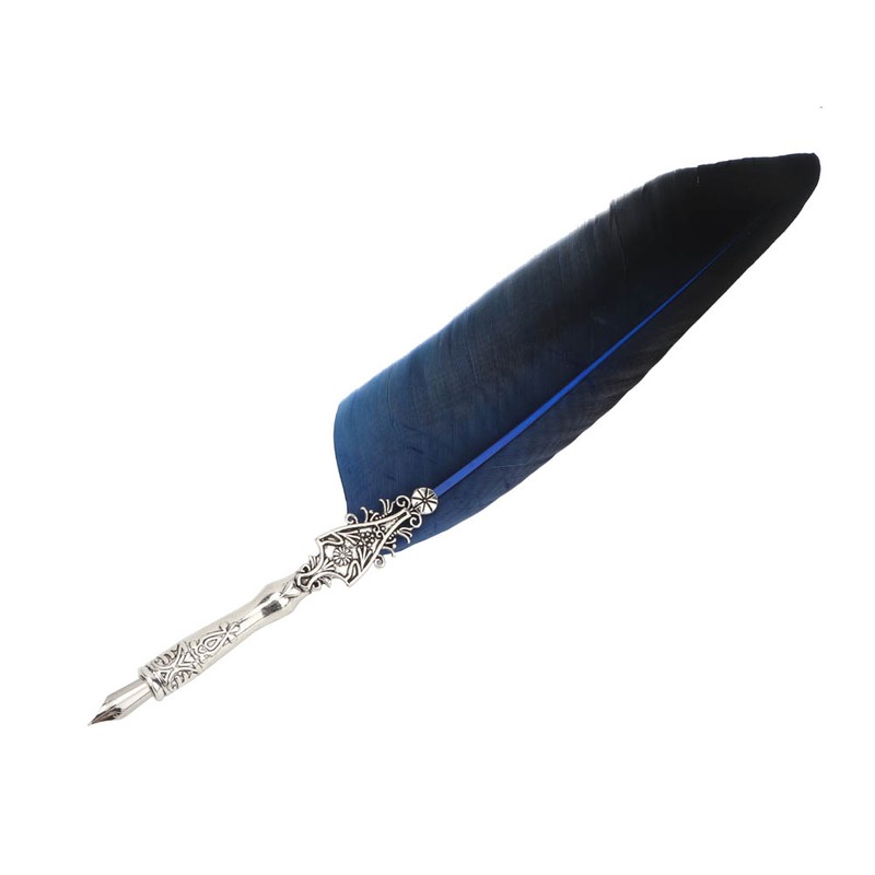Vintage Retro Feather Dip Pen Alloy Nibs Calligraphy Writing Pen