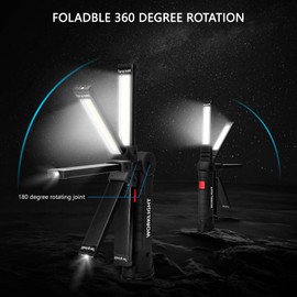 Lmaytech Gifts for Men 4Pack LED Flashlight, Rechargeable Work Lights with Magnetic Base Hook 360°Rotate and 5 Modes Bright LED Flashlight Inspection Light for Car Repair, Grill and Outdoor Use