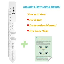 Ezyaid PD Ruler with Instruction Manual - Pupillary Distance Ruler for Pupil Distance Measuring, PD Measurement Tool for Prescription Eyeglasses, Include Eye Care Tips