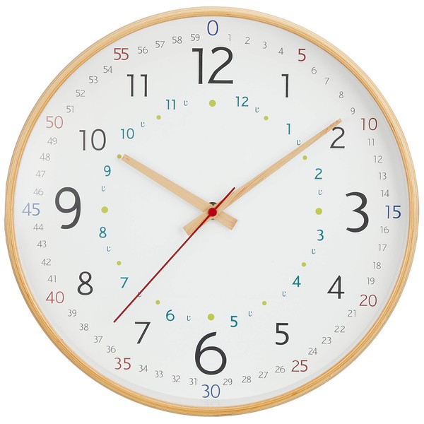 KNIMA KNB88068 Wall Clock, Educational Watch, Natural, Stylish, Scandinavian Natural