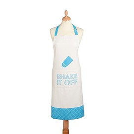 KitchenCraft "Shake it Off" Adjustable 100% Cotton Novelty Cooking Apron - Blue / White