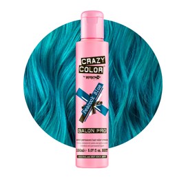 Crazy Color Peacock Blue Semi-Permanent Hair Dye. Highly Pigmented Teal Turquoise Conditioning & Oil Nourishing Vegan Formula | No Bleach or Ammonia | Limited Edition 150ml Size