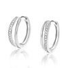 Women's Hoop Earrings, Ring Earrings, 18K Cording Silver 925 Zirconia