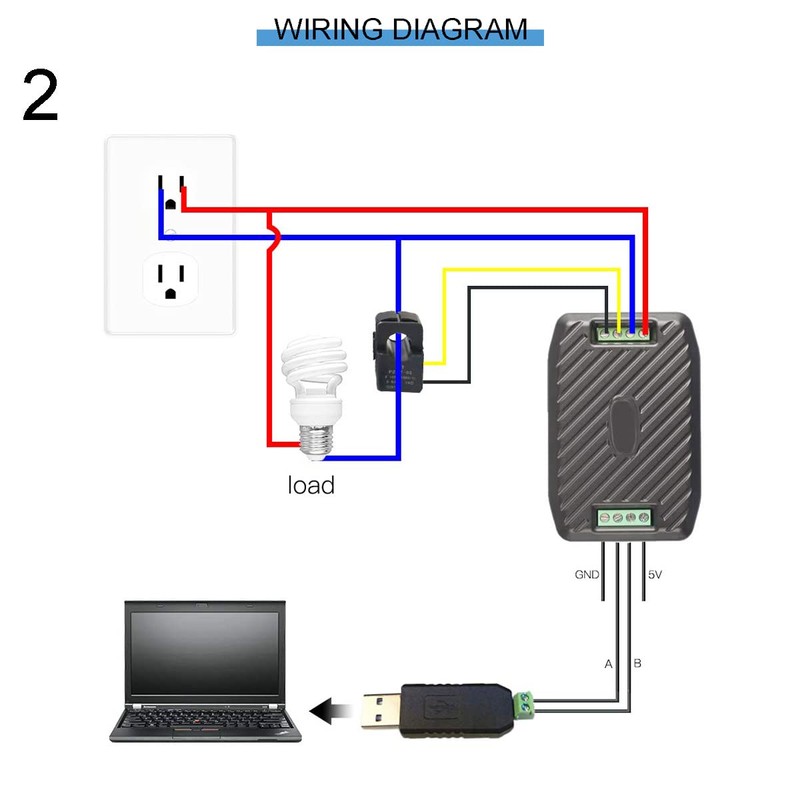 DKARDU PZEM-016 AC Communication Module Power Energy Frequency Ammeter Voltmeter
