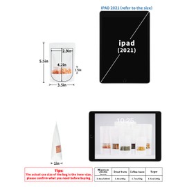 100 Pcs White Kraft Paper Bags with Window, 3.5" x 5.5" Stand Up Pouches Bags, Zip Lock Food Storage Bags for Packaging Products, Reusable, Sealable