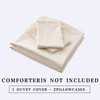 ECOCOTT Duvet Cover King, 100% Washed Cotton 3 Piece Bedding