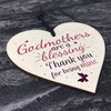 RED OCEAN Godmothers Blessing Wooden Heart Plaque Sign Mothers Day