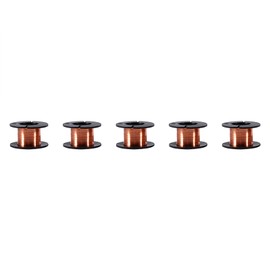OVAQUIXI Copper Magnet Wire, Enamelled Round Wire, 0.1mm x 12m, 0.004 Inch x 39.4 Feet, 5 Pack, for Repair