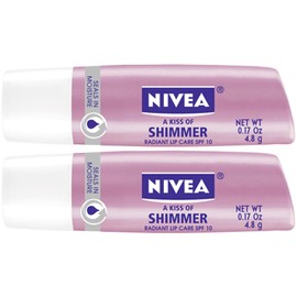 Nivea Lip Care A Kiss of Shimmer Lip Care Stick - Pearly Shimmer - Paquete de 2