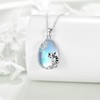 LUHE Raccoon Necklace 925 Sterling Silver Cute Raccoon Pendant Necklace