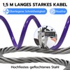Anweller Bicycle Lock Fingerprint, 1.5 m Cable Lock, Waterproof, Portable