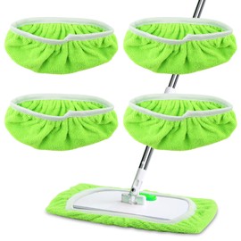 4Pcs Reusable Microfiber Mop Pads for Sweeper Mop, Washable Wet Mopping Cloth Refills for Floor Cleaning, Dry Sweeping Cloths(Color:A)