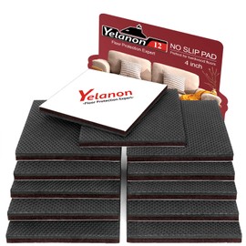 Yelanon Non Slip Furniture Pads -12pcs 4" Furniture Grippers Hardwood Floors, Non Skid for Furniture Legs,Self Adhesive Rubber Feet, Anti Slide Furniture Floors Protectors for Keep Couch Stoppers