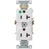 Leviton 20 Amp Hospital Grade Duplex Outlet White Thermoplastic Nylon