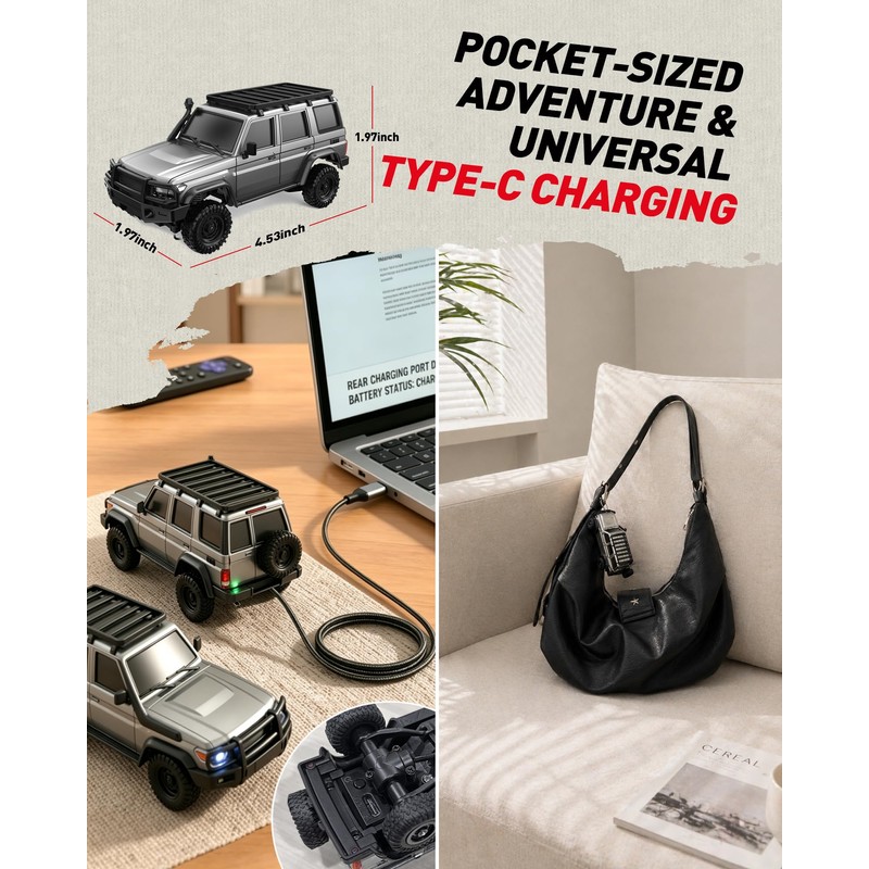 ARRIS 1/43 Desktop RC Crawler 4WD with Full Proportional Control