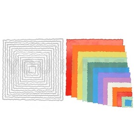 13pcs Square Fame Metal Die Cuts Dies Stencil, Square Fame Cutting Dies Cut Stencils DIY Scrapbooking Cards Photo Album Craft Decorative Embossing Paper Dies for Album Card Scrapbooking Making