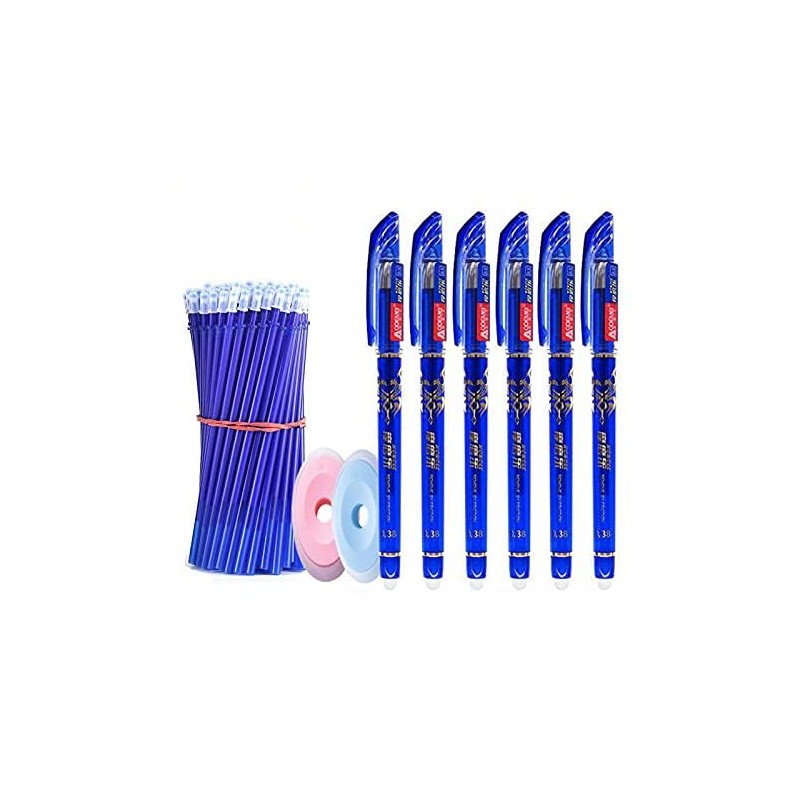 58Pcs Erasable Rollerball Pen Refill Sets Blue Ink 0.5mm Thin